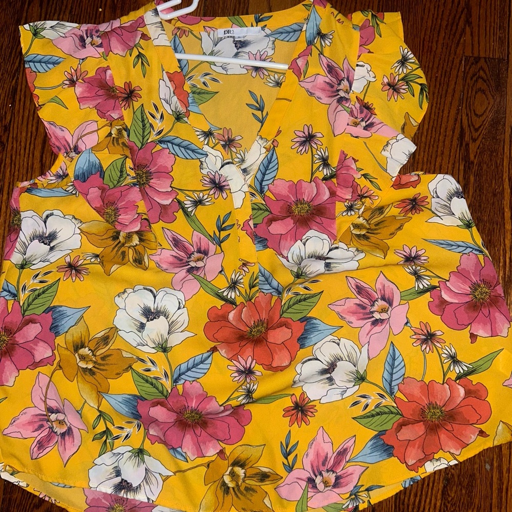 Yellow Floral Blouse